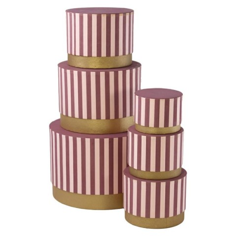 SET 6 SCATOLE RIGHE ROSA